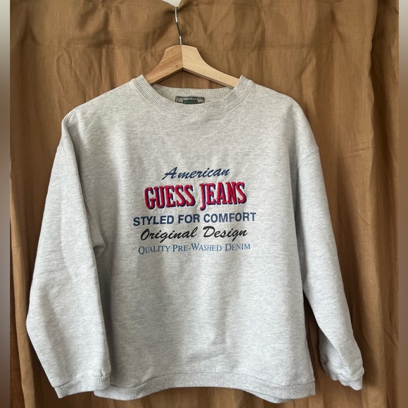 VINTAGE 80’s GUESS Crewneck 3/4 sleeve (M) - Picture 1 of 4